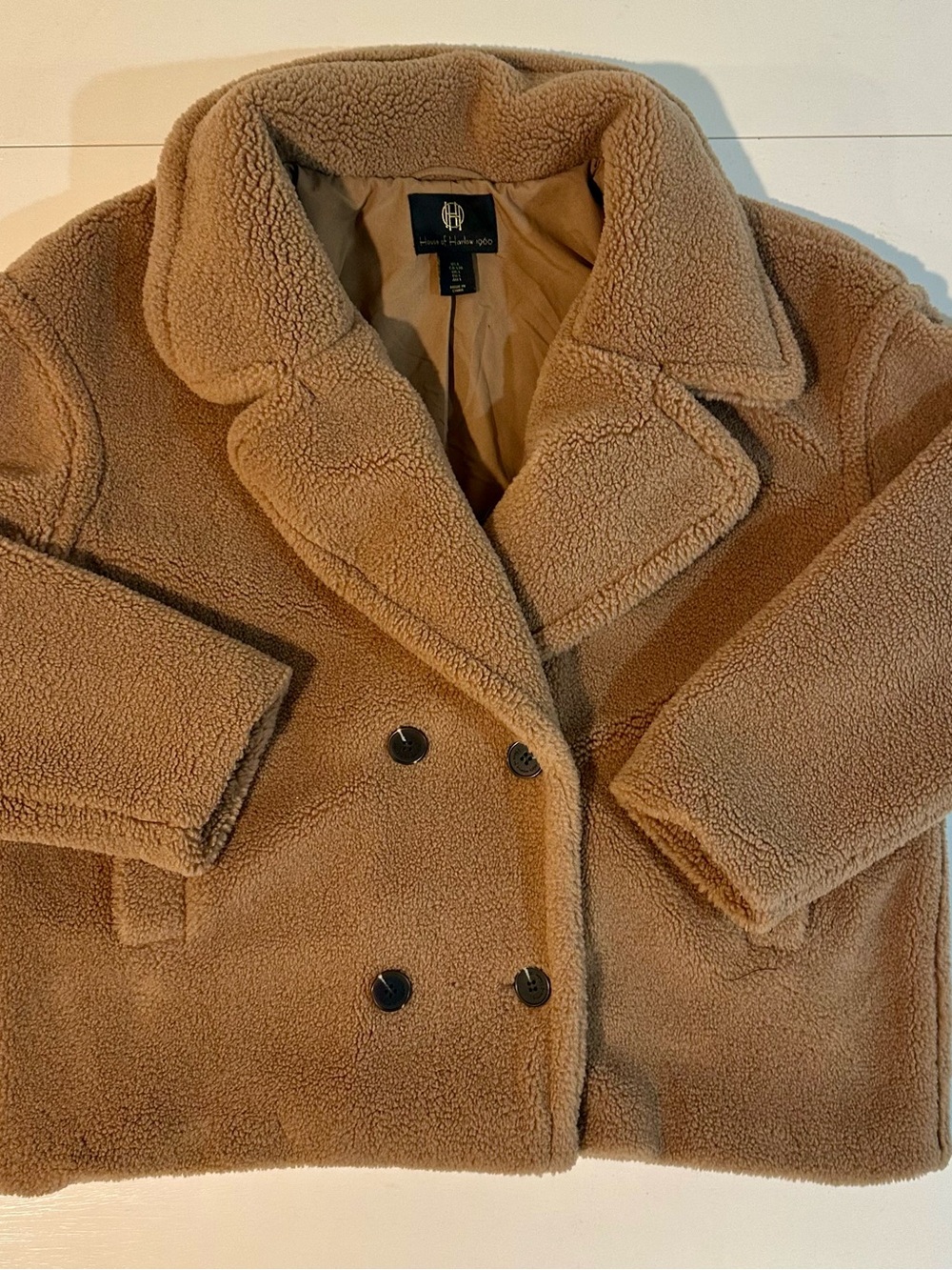 House of Harlow 1960 double-breasted faux shearling teddy jacket women’s size L